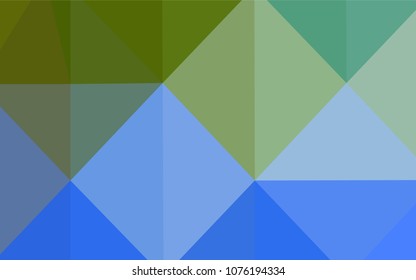 Light Blue, Green vector blurry triangle pattern. Polygonal abstract illustration with gradient. A new texture for your design.