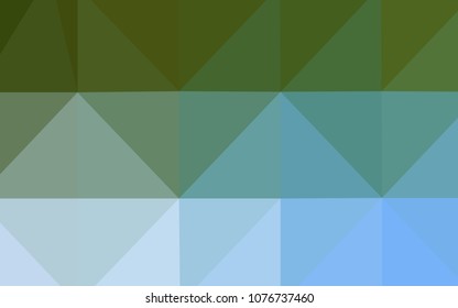 Light Blue, Green vector blurry triangle pattern. Shining polygonal illustration, which consist of triangles. Brand-new style for your business design.