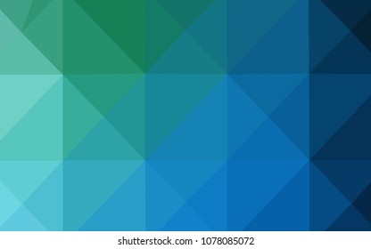 Light Blue, Green vector blurry triangle template. Shining polygonal illustration, which consist of triangles. A completely new template for your business design.
