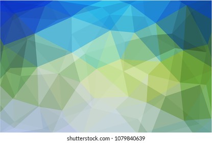 Light Blue, Green vector blurry triangle background design. Geometric background in Origami style with gradient. 