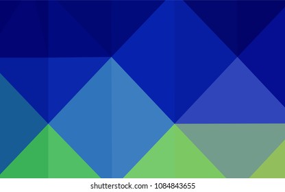 Light Blue, Green vector blurry triangle template. Creative illustration in halftone style with gradient. Textured pattern can be used for background.