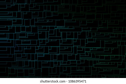 Light Blue, Green vector blurry rectangular background. Geometric background in square style with gradient. The pattern can be used for brand-new background.