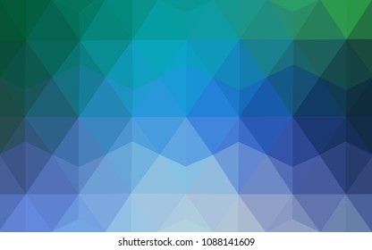 Light Blue, Green vector blurry triangle background design. Geometric background in Origami style with gradient. 