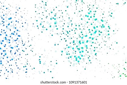 Light Blue, Green vector blurry rectangular background. Geometric background in square style with gradient. The pattern can be used for brand-new background.