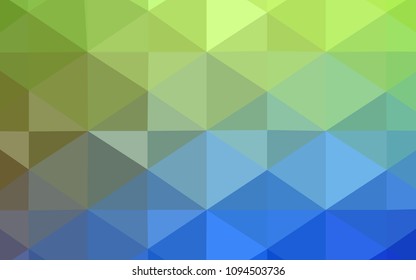Light Blue, Green vector blurry triangle texture. Colorful illustration in polygonal style with gradient. The best triangular design for your business.