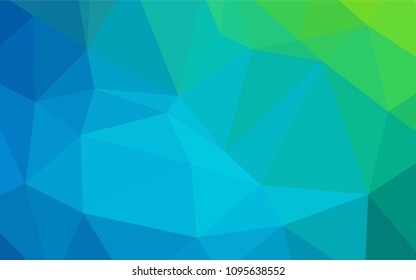 Light Blue, Green vector blurry triangle texture. A sample with polygonal shapes. That pattern can be used as a part of a brand book.