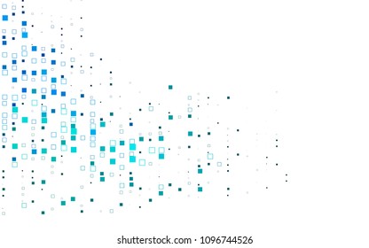 Light Blue, Green vector blurry rectangular background. Geometric background in square style with gradient. The pattern can be used for brand-new background.