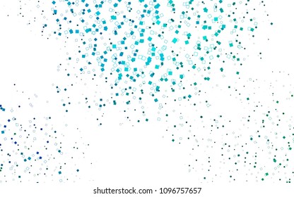 Light Blue, Green vector blurry rectangular background. Geometric background in square style with gradient. The pattern can be used for brand-new background.