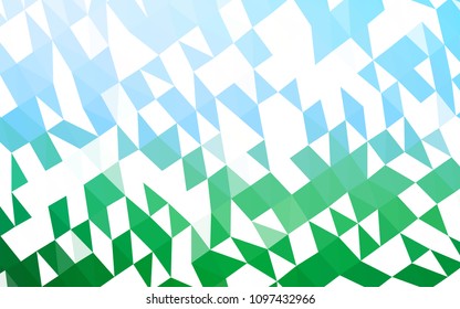 Light Blue, Green vector blurry triangle pattern. A sample with polygonal shapes. The polygonal design can be used for your web site.