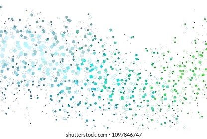Light Blue, Green vector blurry rectangular background. Geometric background in square style with gradient. The pattern can be used for brand-new background.