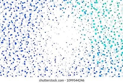 Light Blue, Green vector blurry rectangular background. Geometric background in square style with gradient. The pattern can be used for brand-new background.