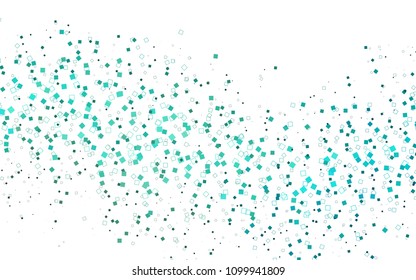 Light Blue, Green vector blurry rectangular background. Geometric background in square style with gradient. The pattern can be used for brand-new background.