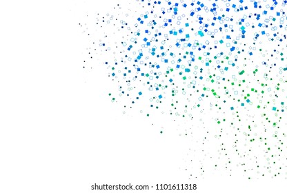 Light Blue, Green vector blurry rectangular background. Geometric background in square style with gradient. The pattern can be used for brand-new background.
