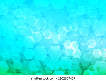 Light Blue, Green vector blurry hexagon background. A sample with polygonal shapes. The template can be used as a background for cell phones.