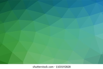 Light Blue, Green vector blurry triangle pattern. Triangular geometric sample with gradient.  The template can be used as a background for cell phones.