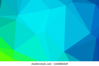 Light Blue, Green vector blurry triangle pattern. Triangular geometric sample with gradient.  The polygonal design can be used for your web site.