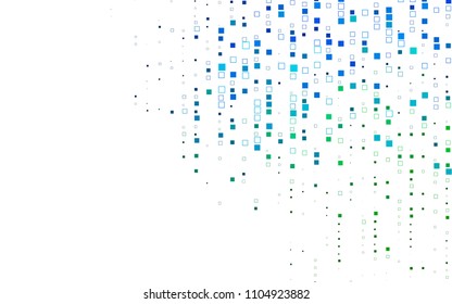 Light Blue, Green vector blurry rectangular background. Geometric background in square style with gradient. The pattern can be used for brand-new background.