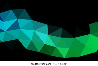 Light Blue, Green vector blurry hexagon blurry triangle. Geometric illustration  with gradient.  The template can be used as a background for cell phones.