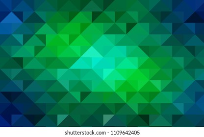 Light Blue, Green vector blurry triangle pattern. Shining colored illustration in a brand-new style. A completely new template for your business design.