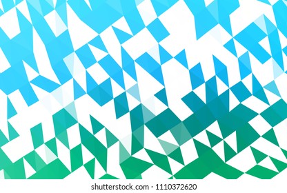 Light Blue, Green vector blurry triangle pattern. Brand new colored illustration in blurry style with gradient. The textured pattern can be used for background.