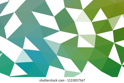 Light Blue, Green vector blurry hexagon blurry triangle. Creative geometric illustration in Origami style with gradient. A completely new design for your business.