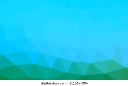 Light Blue, Green vector blurry hexagon blurry triangle. A sample with polygonal shapes. The template can be used as a background for cell phones.