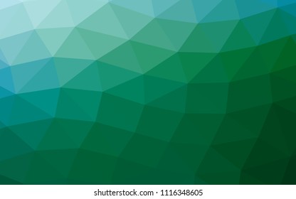 Light Blue, Green vector blurry hexagon blurry triangle. Brand new colored illustration in blurry style with gradient. The textured pattern can be used for background.