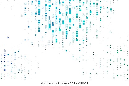 Light Blue, Green vector blurry rectangular background. Geometric background in square style with gradient. The pattern can be used for brand-new background.