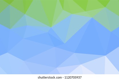 Light Blue, Green vector blurry triangle texture. Modern geometrical abstract illustration with gradient. A completely new design for your business.