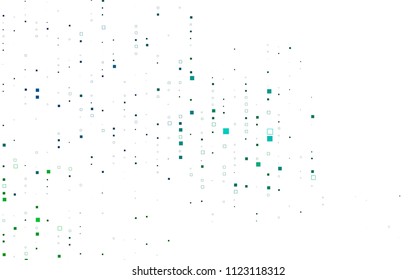 Light Blue, Green vector blurry rectangular background. Geometric background in square style with gradient. The pattern can be used for brand-new background.