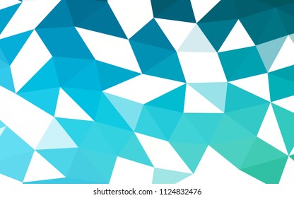 Light Blue, Green vector blurry hexagon blurry triangle. Glitter abstract illustration with an elegant design. The best triangular design for your business.
