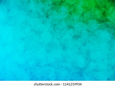 Light Blue, Green vector blurry hexagon template. Shining illustration, which consist of hexagons. The template can be used as a background for cell phones.