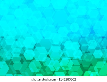 Light Blue, Green vector blurry hexagon background. Brand new colored illustration in blurry style with gradient. The polygonal design can be used for your web site.
