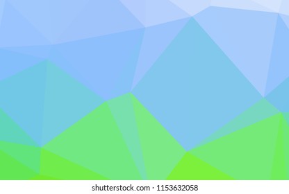 Light Blue, Green vector blurry triangle pattern. Shining polygonal illustration, which consist of triangles. Triangular pattern for your business design.