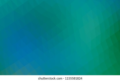Light Blue, Green vector blurry hexagon template. Triangular geometric sample with gradient.  Brand new design for your business.