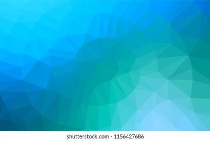 Light Blue, Green vector blurry hexagon texture. Brand new colored illustration in blurry style with gradient. Triangular pattern for your business design.