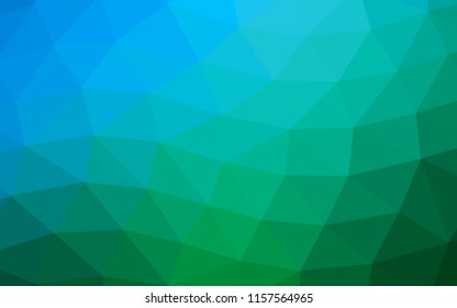 Light Blue, Green vector blurry hexagon blurry triangle. Shining illustration, which consist of triangles. Brand new design for your business.