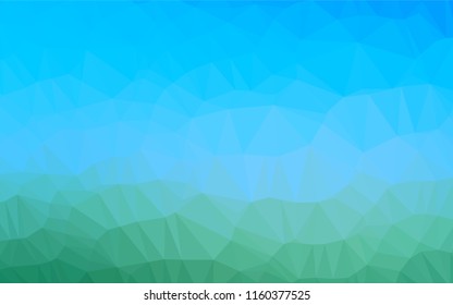 Light Blue, Green vector blurry hexagon pattern. Shining illustration, which consist of triangles. A completely new design for your business.
