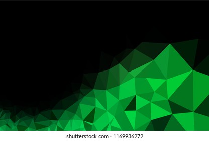 Light Blue, Green vector blurry hexagon pattern. Triangular geometric sample with gradient.  A completely new design for your business.
