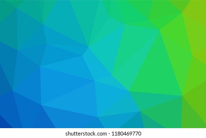 Light Blue, Green vector blurry triangle template. Shining colored illustration in a new style. Textured pattern can be used for background.