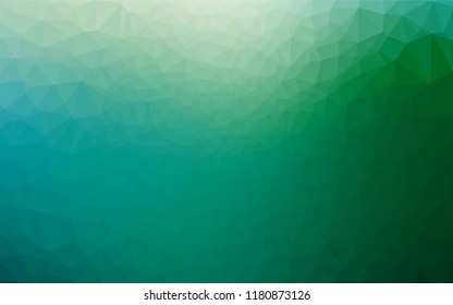 Light Blue, Green vector blurry hexagon template. Triangular geometric sample with gradient.  The elegant pattern can be used as part of a brand book.