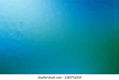 Light Blue, Green vector blurry hexagon texture. A completely new color illustration in a vague style. Triangular pattern for your business design.