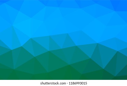 Light Blue, Green vector blurry hexagon texture. Shining illustration, which consist of triangles. The template can be used as a background for cell phones.
