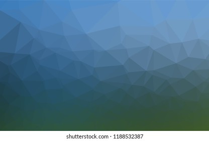Light Blue, Green vector blurry hexagon texture. Triangular geometric sample with gradient.  The completely new template can be used for your brand book.