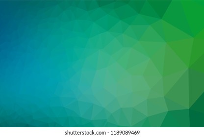 Light Blue, Green vector blurry hexagon pattern. A vague abstract illustration with gradient. Triangular pattern for your business design.