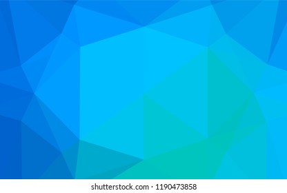 Light Blue, Green vector blurry hexagon pattern. A vague abstract illustration with gradient. The best triangular design for your business.