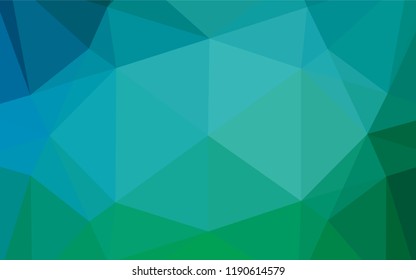 Light Blue, Green vector blurry hexagon texture. Modern geometrical abstract illustration with gradient. Triangular pattern for your business design.