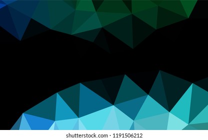 Light Blue, Green vector blurry hexagon template. Shining illustration, which consist of triangles. Triangular pattern for your business design.