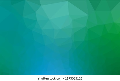 Light Blue, Green vector blurry hexagon template. Creative illustration in halftone style with gradient. The elegant pattern can be used as part of a brand book.