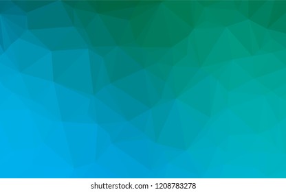 Light Blue, Green vector blurry hexagon template. Triangular geometric sample with gradient.  The completely new template can be used for your brand book.